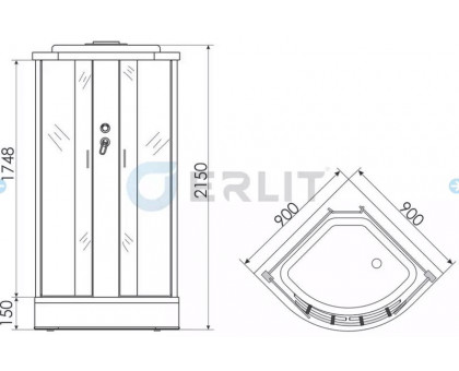 Душевая кабина Erlit ER3509P-C4