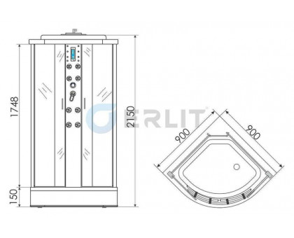 Душевая кабина Erlit ER4509P-C3