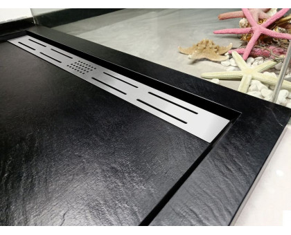 Душевой поддон WeltWasser WW TRS 10080 STONE-BL 100х80 см черный с сифоном