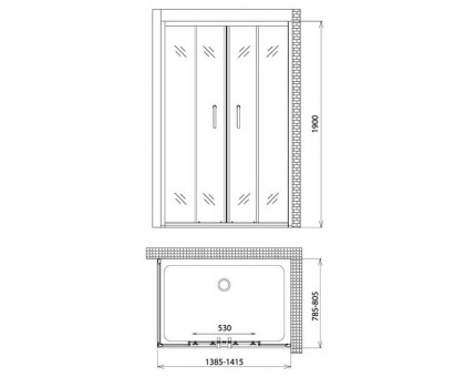 Душевой уголок Gemy Victoria S30192E-A80 140х80 см