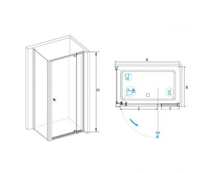 Душевой уголок RGW PA-44B (PA-02B + Z-050-1B) 90x80, прозрачное стекло