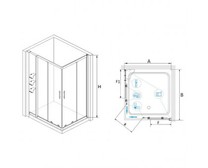 Душевой уголок RGW HO-43 (HO-31 + Z-42) 100x130, прозрачное стекло