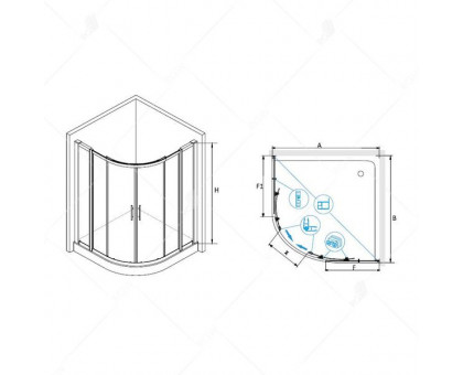 Душевой уголок RGW HO-511 (HO-51 + 2Z-41) 120x120, прозрачное стекло