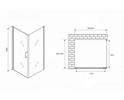 Душевой уголок ABBER Sonnenstrand AG04080B-S90B