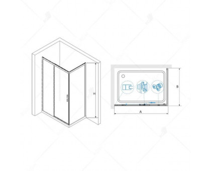 Душевой уголок RGW LE-41B (LE-12B + Z-22B) 180x90, прозрачное стекло