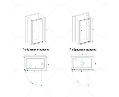 Душевой уголок RGW PA-43 (PA-05 + Z-050-1) 100x90, прозрачное стекло