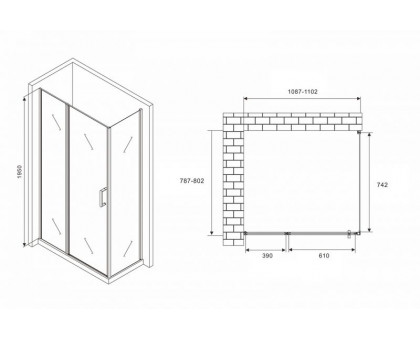 Душевой уголок ABBER Sonnenstrand AG04110BS-S80B