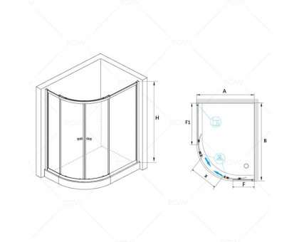 Душевой уголок RGW CL-61 90x120, прозрачное стекло