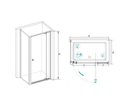 Душевой уголок RGW PA-44B (PA-02B + Z-050-1B) 70x90, прозрачное стекло