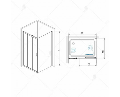 Душевой уголок RGW PA-73 P (PA-13 + 2Z-050-2) 120x70, прозрачное стекло