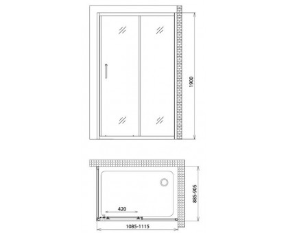 Душевой уголок Gemy Victoria S30191DM-A90M 110х90 см