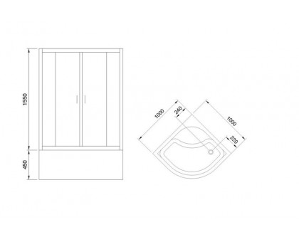 Душевой уголок Royal Bath RB 100BK-C-CH 100х100 см, с матовыми стеклами