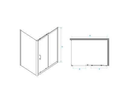 Душевой уголок RGW PA-74B (PA-14B + Z-050-2B) 130x120, прозрачное стекло