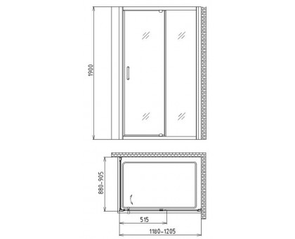 Душевой уголок Gemy Sunny Bay S28191B-A90 120х90 см
