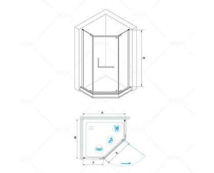 Душевой уголок RGW HO-081B 90x90, матовое стекло
