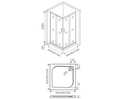 Душевое ограждение Good Door INFINITY CR-100-C-CH 100х100 см