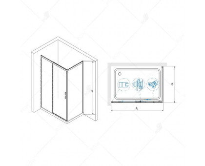 Душевой уголок RGW LE-41 (LE-12 + Z-22) 140x90, прозрачное стекло