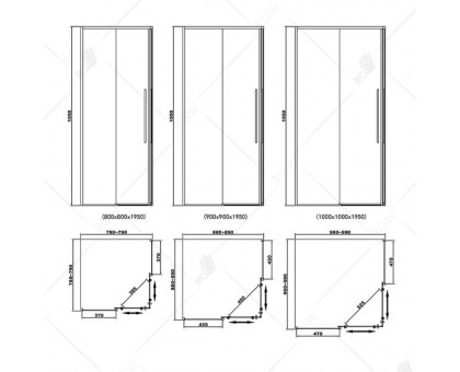 Душевой уголок RGW SV-31B 80x80, прозрачное стекло