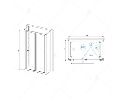 Душевой уголок RGW CL-41 P (CL-21 + 2Z-12) 75x90, прозрачное стекло